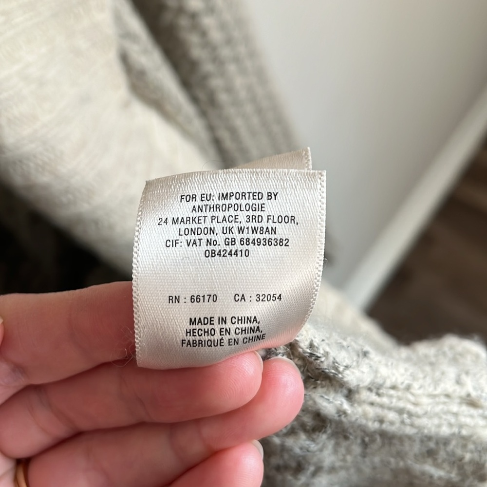 Sleeping on Snow Anthropologie Long Wool Blend Hooded Cardigan Duster Size M - Picture 6 of 9